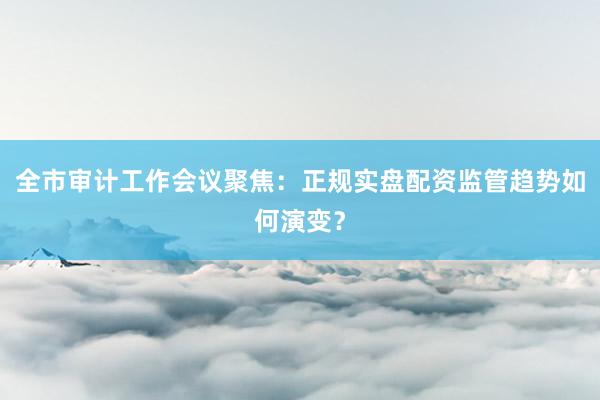 全市审计工作会议聚焦：正规实盘配资监管趋势如何演变？