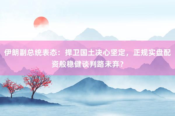 伊朗副总统表态：捍卫国土决心坚定，正规实盘配资般稳健谈判路未弃？
