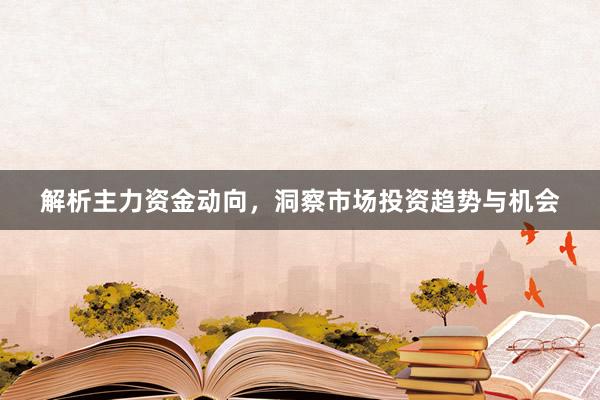 解析主力资金动向，洞察市场投资趋势与机会