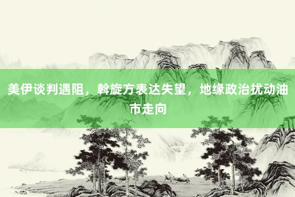 美伊谈判遇阻，斡旋方表达失望，地缘政治扰动油市走向