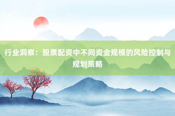 行业洞察：股票配资中不同资金规模的风险控制与规划策略