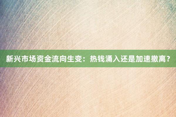 新兴市场资金流向生变：热钱涌入还是加速撤离？