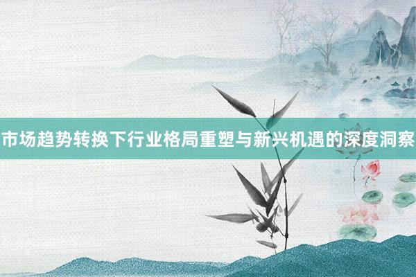 市场趋势转换下行业格局重塑与新兴机遇的深度洞察