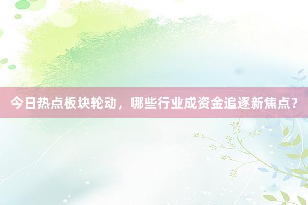 今日热点板块轮动，哪些行业成资金追逐新焦点？