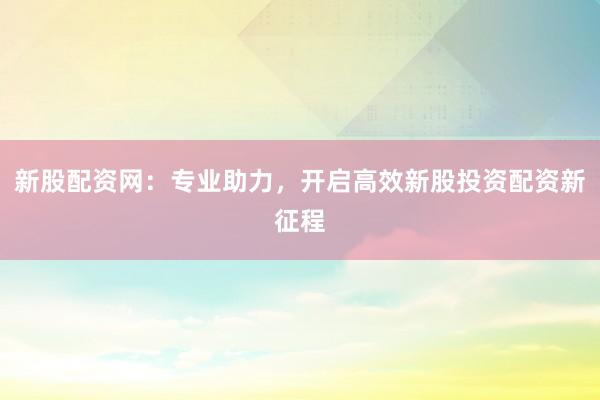 新股配资网：专业助力，开启高效新股投资配资新征程