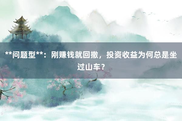 **问题型**：刚赚钱就回撤，投资收益为何总是坐过山车？