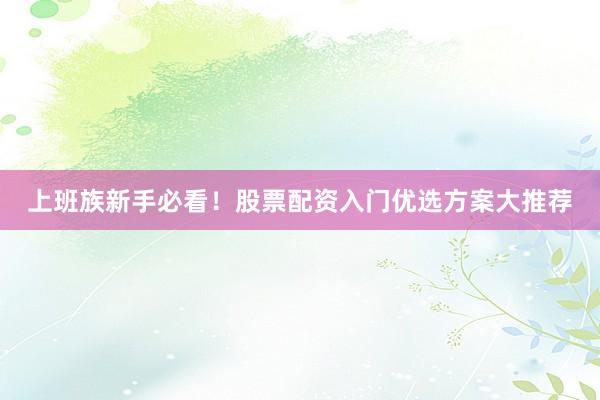 上班族新手必看！股票配资入门优选方案大推荐